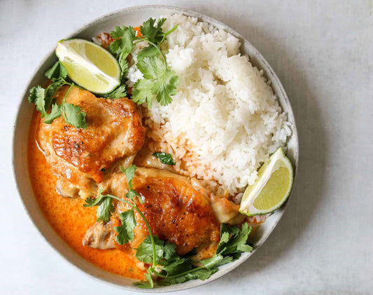 Coconut milk chicken with harissa and lime