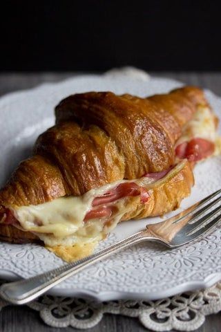 Ham and Cheese Croissant with Truffle Harissa