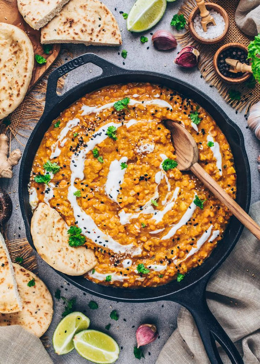 Red Lentil Dahl and Harissa
