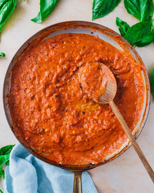 Creamy harissa tomato pasta sauce