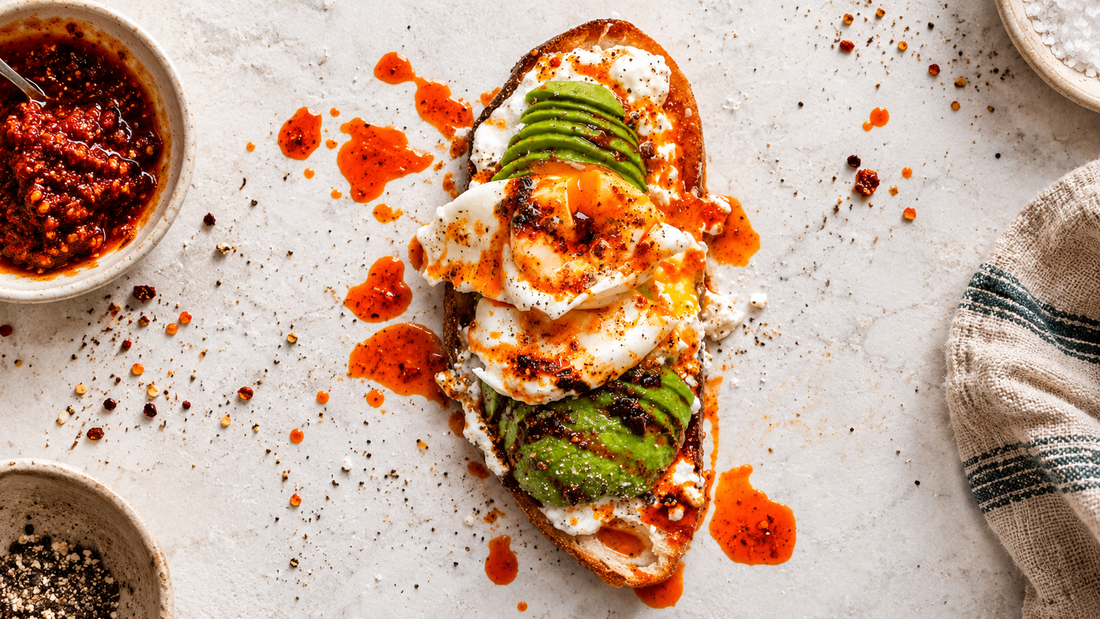 Avo, Ricotta & Poached Eggs on Sourdough