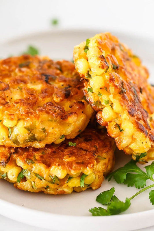 Corn Fritters with Smoky Chipotle Harissa