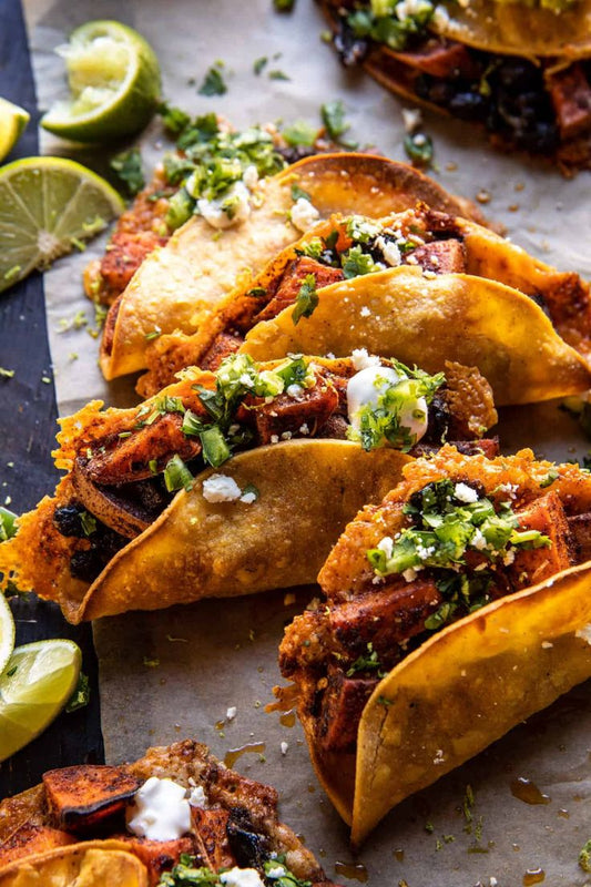 Smoky Harissa Beef Crunch Tacos