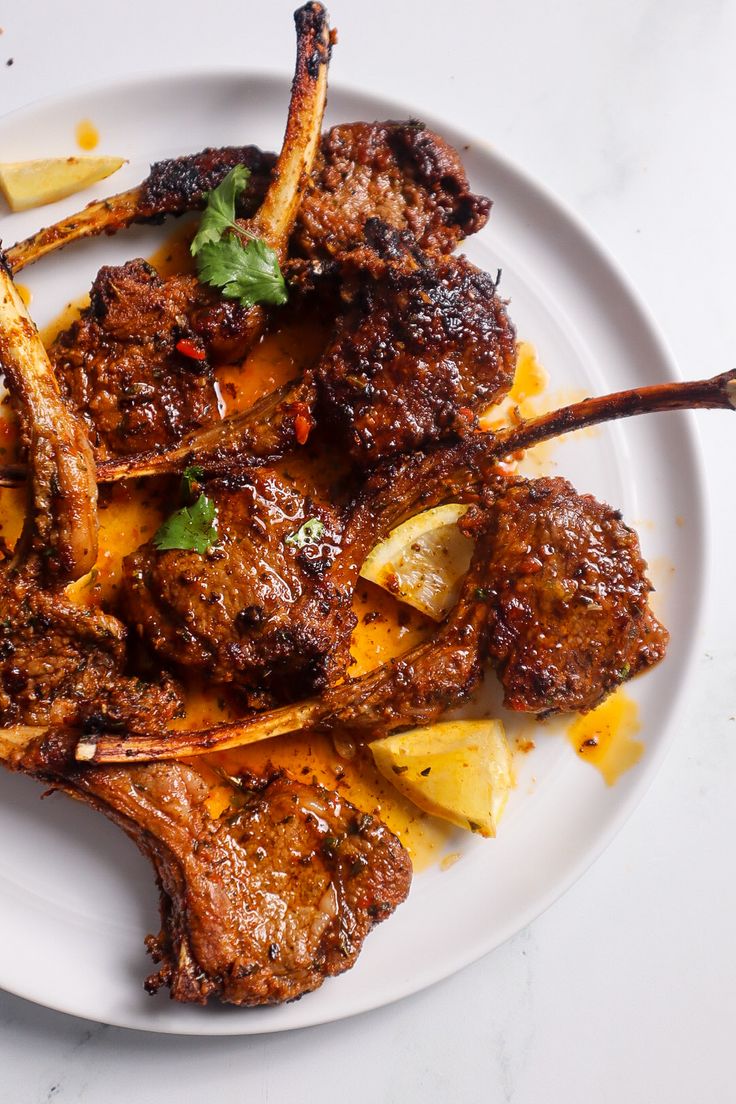 Oven baked Lamb Chops with Smoky Chipotle Harissa